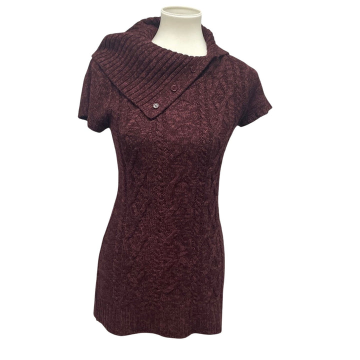 INC Womens Medium Short Sleeve Cable Knit Acrylic Blend Mini Sweater Dress