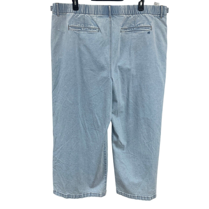 New American Eagle Womens Plus Size 22 Blue Cotton Blend Wide Leg Trouser Pants