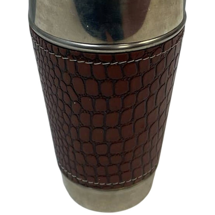Stainless Steel Faux Croc Leather Wrapped Cocktail Shaker w No Lid