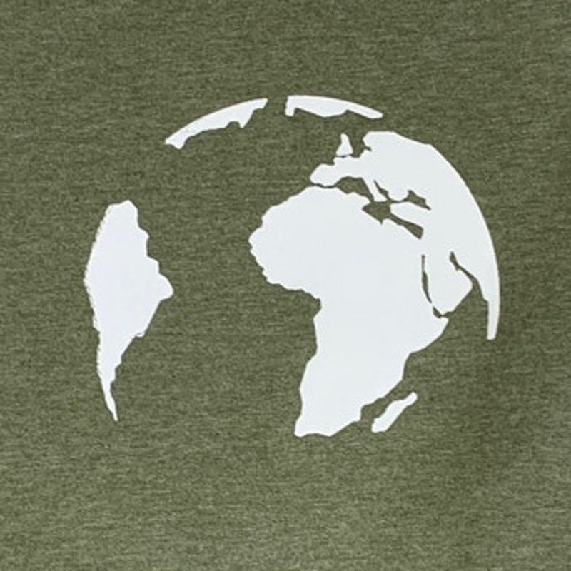Upcycled Hand Printed Womens Small Save The Earth World Long Sleeve Sweatshirt