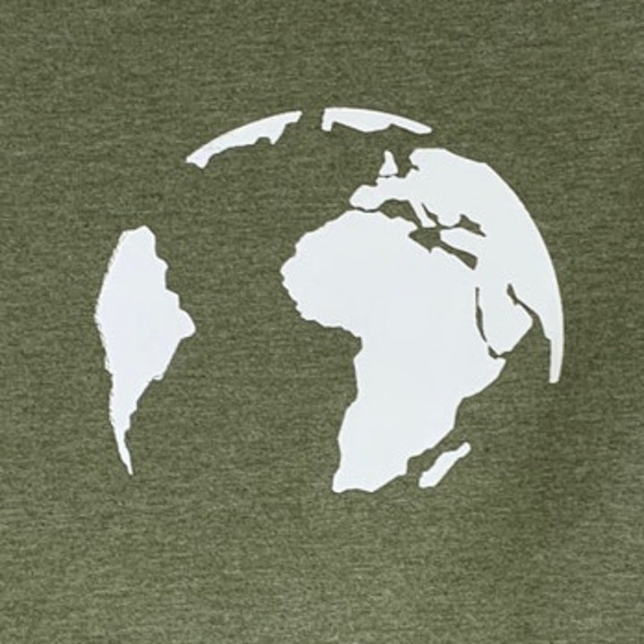 Upcycled Hand Printed Womens Small Save The Earth World Long Sleeve Sweatshirt
