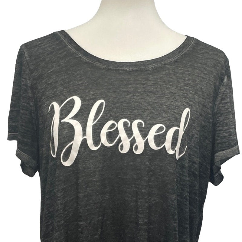 Delusional Womens Plus Size 1X Blessed Short Sleeve PolyCotton Long Tee Shirt