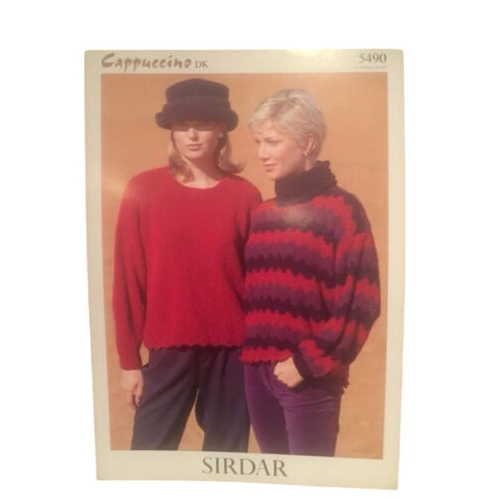 New Sirdar 5490 Cappuccino Double Knitting DK Pullover Sweater Pattern