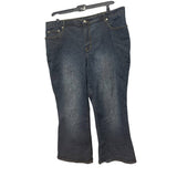 Zana-Di Womens Size 22S Short Ramie Cotton Blend Dark Wash Boot Cut Denim Jeans