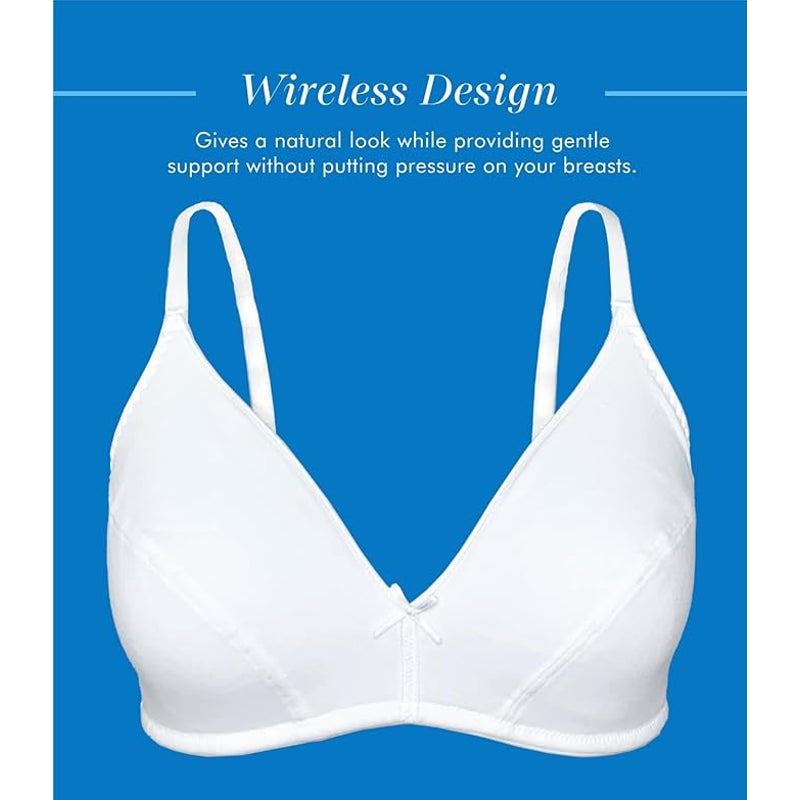 New Bestform Womens 36D 5006255 Cotton Wireless Bra with Lightly Lined Cups