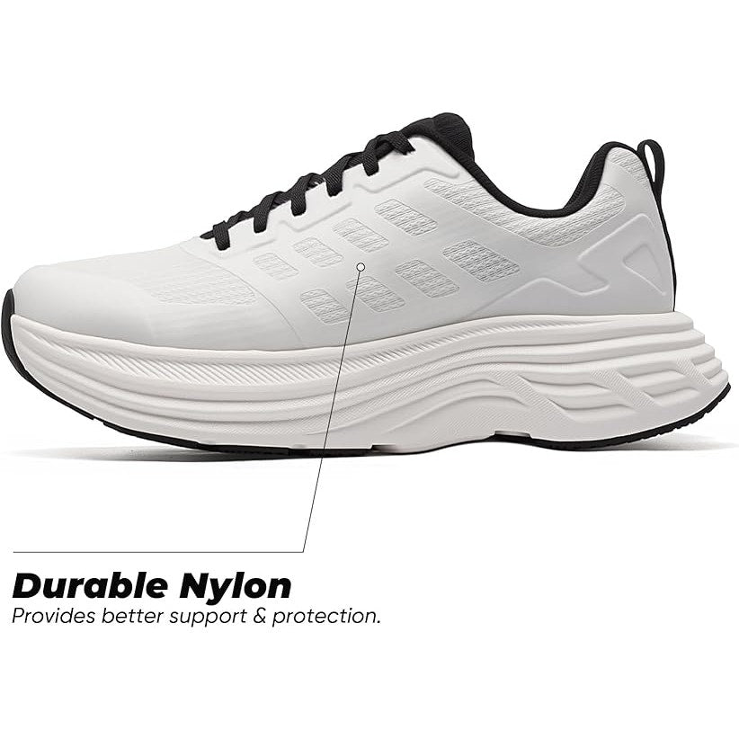 Nortiv 8 Womens Size 8.5 White Black Sneakers Lace Up Round Toe Tennis Shoes
