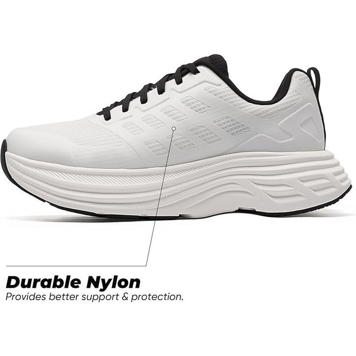 Nortiv 8 Womens Size 8.5 White Black Sneakers Lace Up Round Toe Tennis Shoes