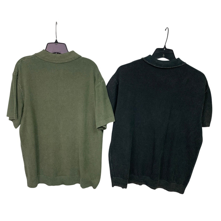 2 New American Eagle Mens Medium Collared Short Sleeve Polo Shirts
