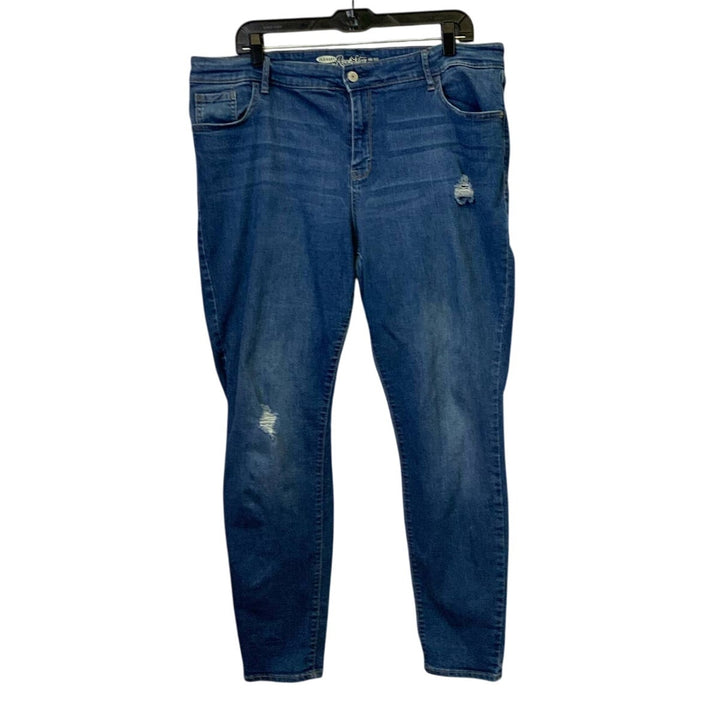 Old Navy Rock Star 18 Regular Mid Rise Distressed Stretch Cotton Denim Jeans
