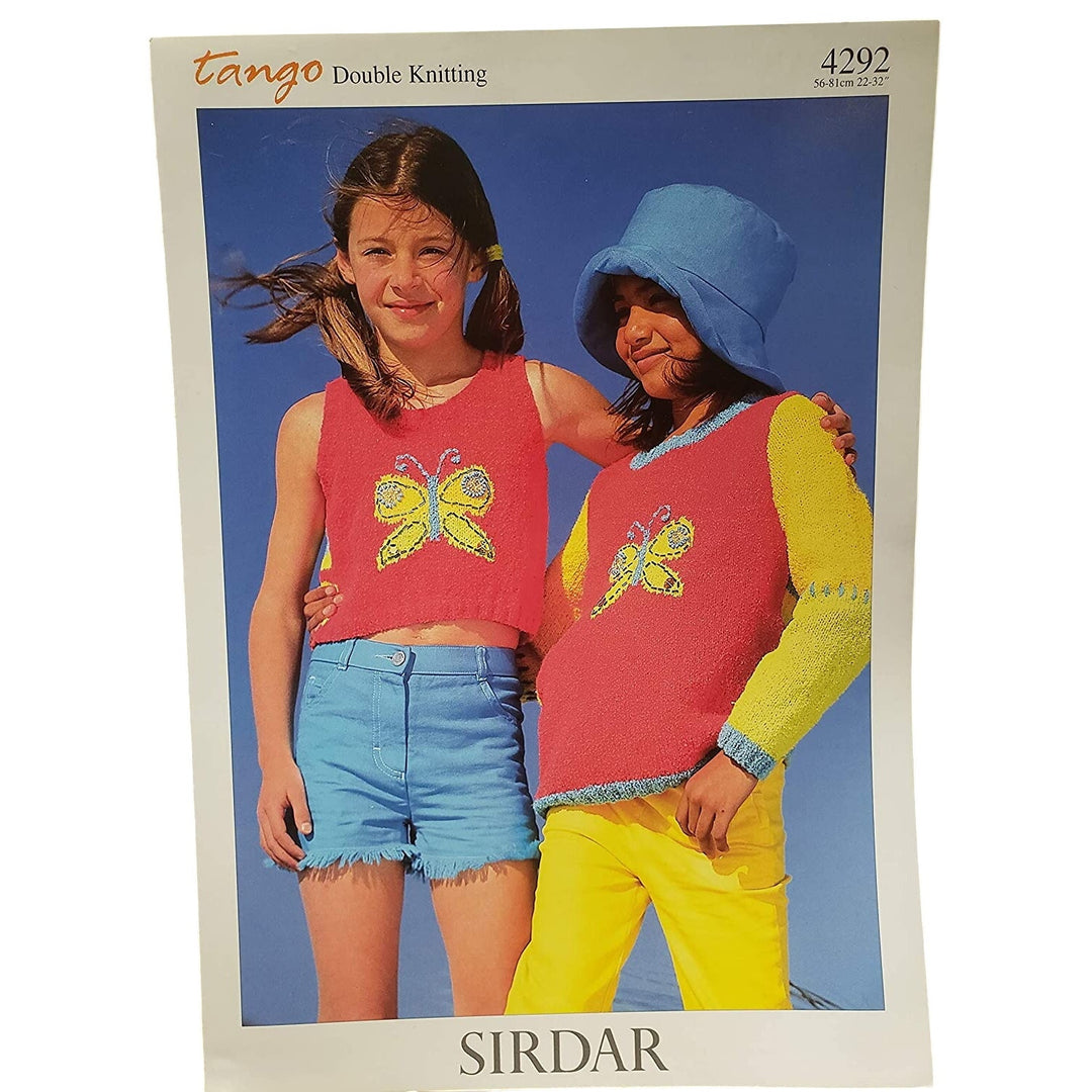 New Sirdar 4292 Tango Double Knitting Tank Top Child Butterfly Sweater Pattern