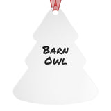 Woodland Barn Owl Metal Ornament, Holiday Decor, Bird Lover Gift, Nature Decoration, Christmas Tree Ornament, Home Decor