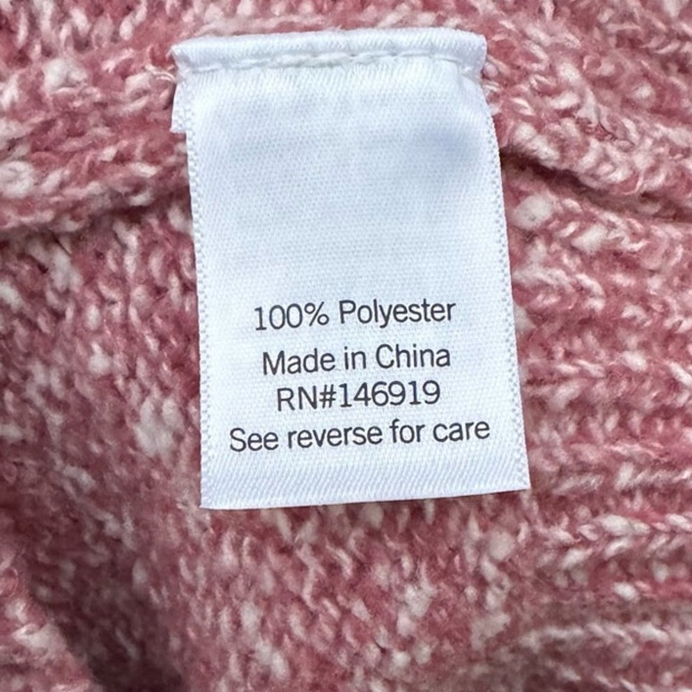 NWT New Nine West Womens Small Mauve Marled Cowl Neck Long Sleeve Knit Sweater