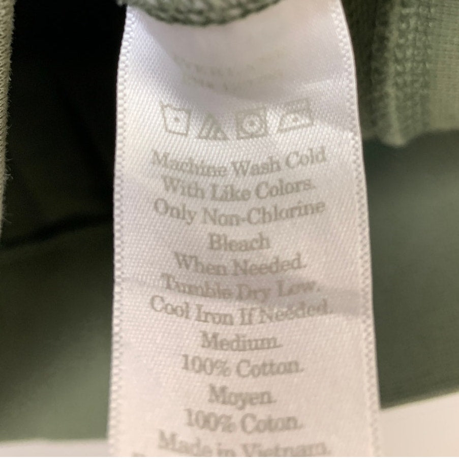 Upcycled Hand Printed Womens Medium Green Love 1 Corinthains 13:4-8 Sweatshirt