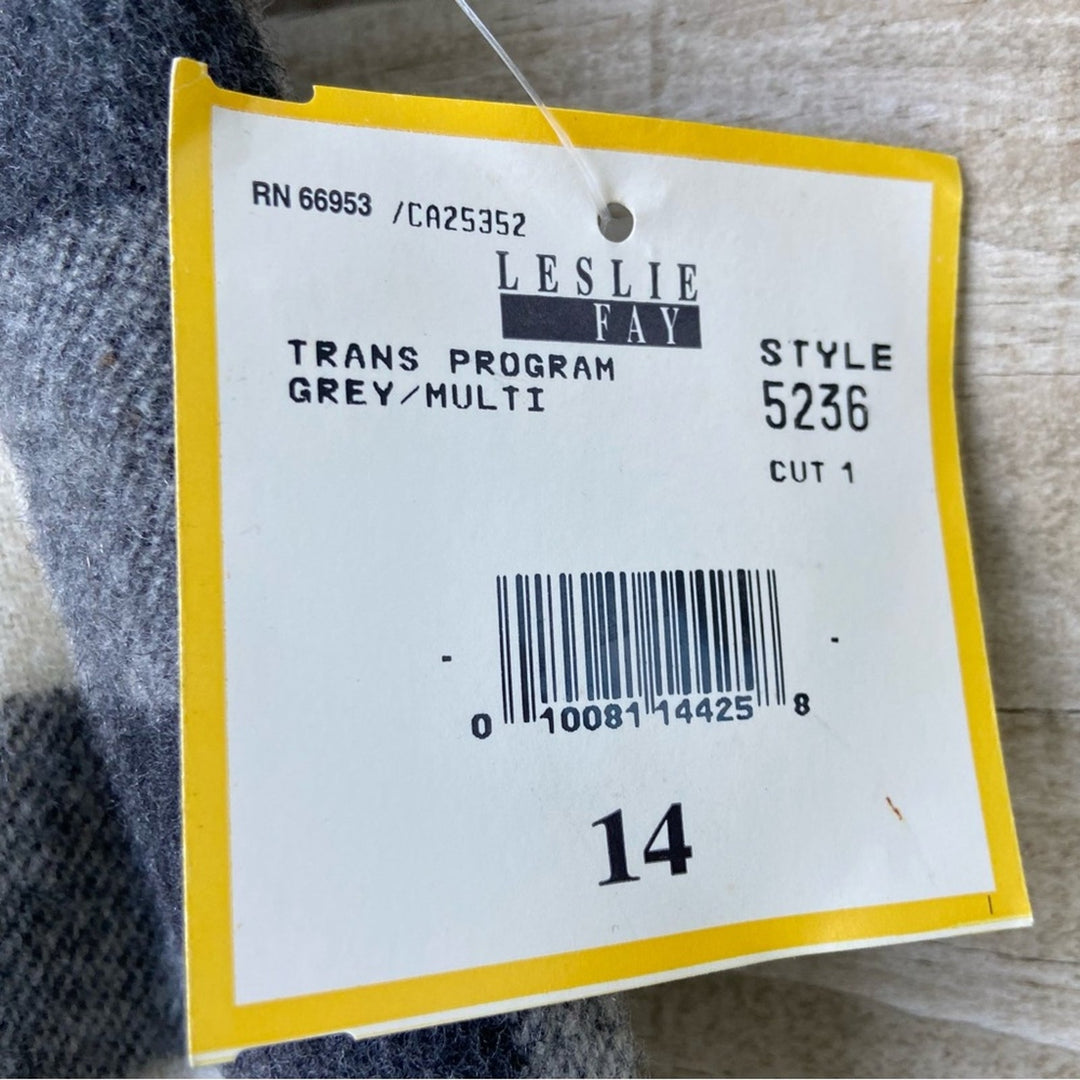 NWT New Leslie Fay Sportswear Womens Size 14 Plaid Wool Blend Lined Mini Skirt