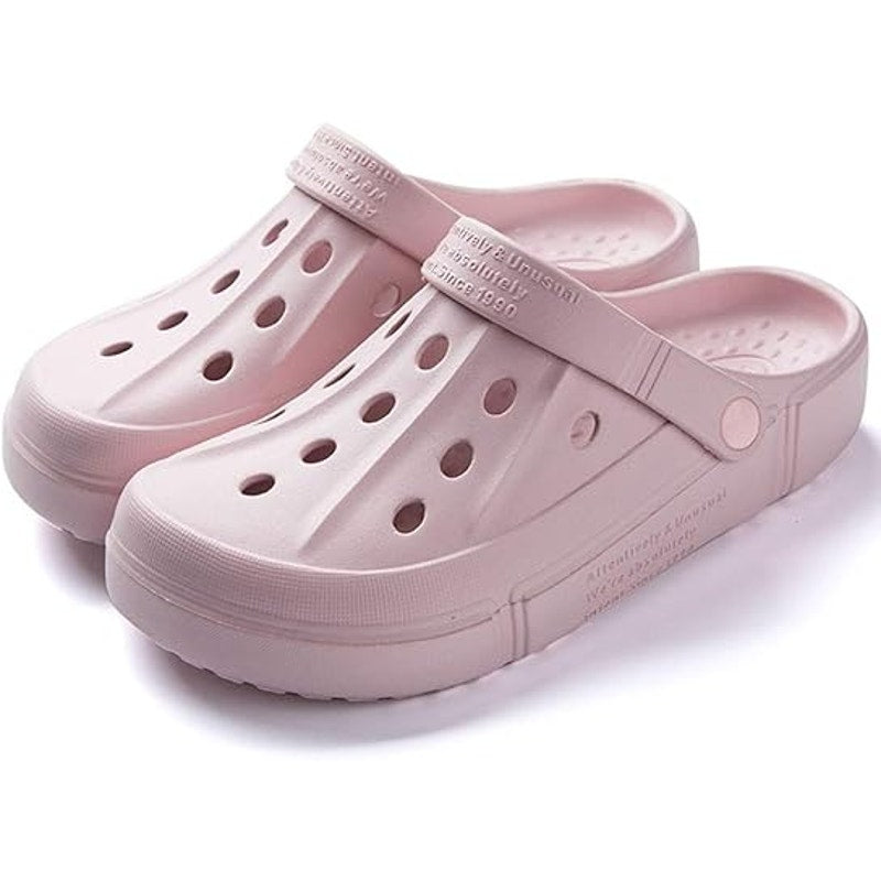 New Womens Size 8.5 Pink Breathable Slide On Non Slip Garden Clog Water Shoes