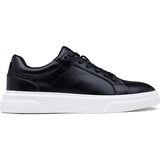 Vostey Mens Size 9 Black Faux Leather Lace Up Casual Fashion Sneakers Shoes