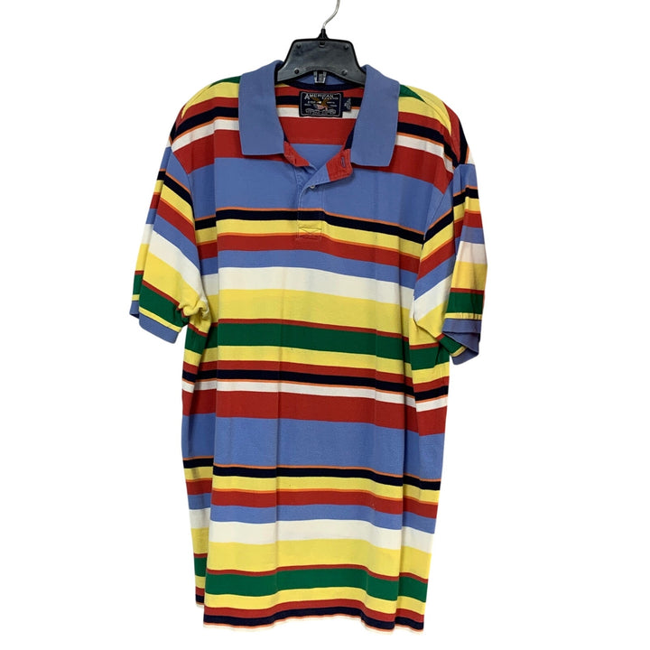 Lot of 2 American Living Greg Norman Mens XL Striped Short Sleeve Polo Shirts