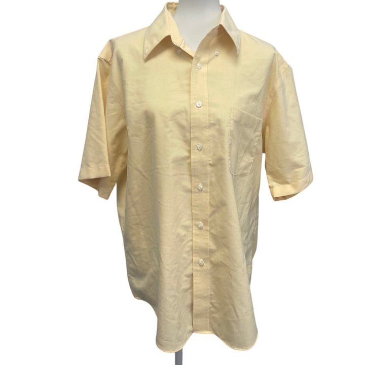 Croft &amp; Borrow Mens Large Wrinkle Resistant Short Sleeve Button Down Shirt