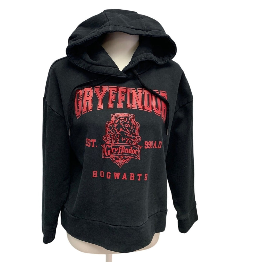 Hand Printed Upcycled Womens Medium Harry Potter Hogwarts Gryffindor Hoodie