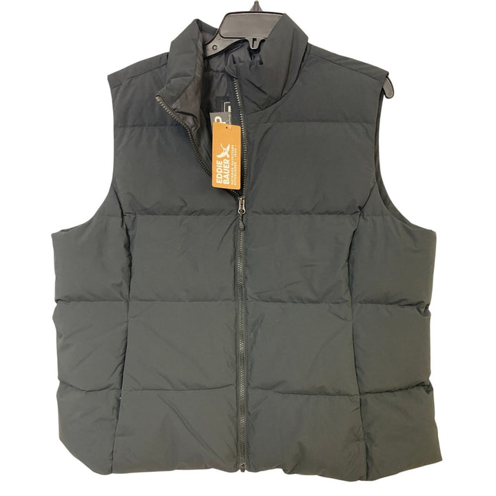 New Eddie Bauer Womens XXL Black 550FP Essential Down Puffer Vest w Pockets