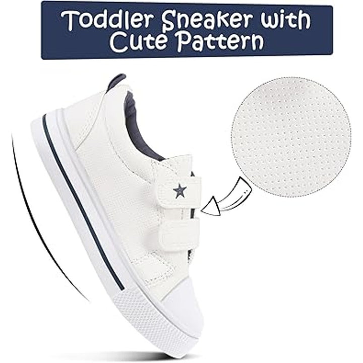 K KomForme Little Kid Size 12 White Basic Double Hook Loop Strap Sneaker Shoes