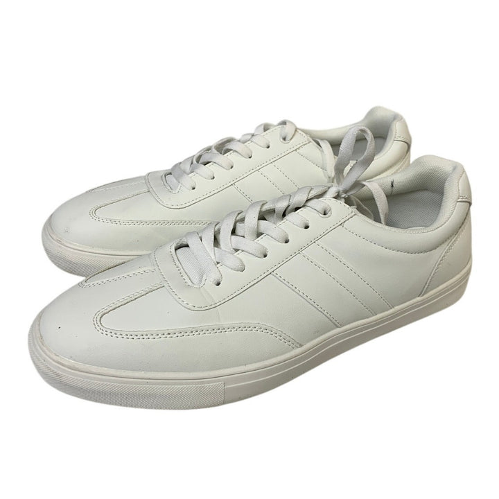 Perry Ellis Portfolio Mens Size 12 White Sneakers Lace Up Low Top Casual Shoes