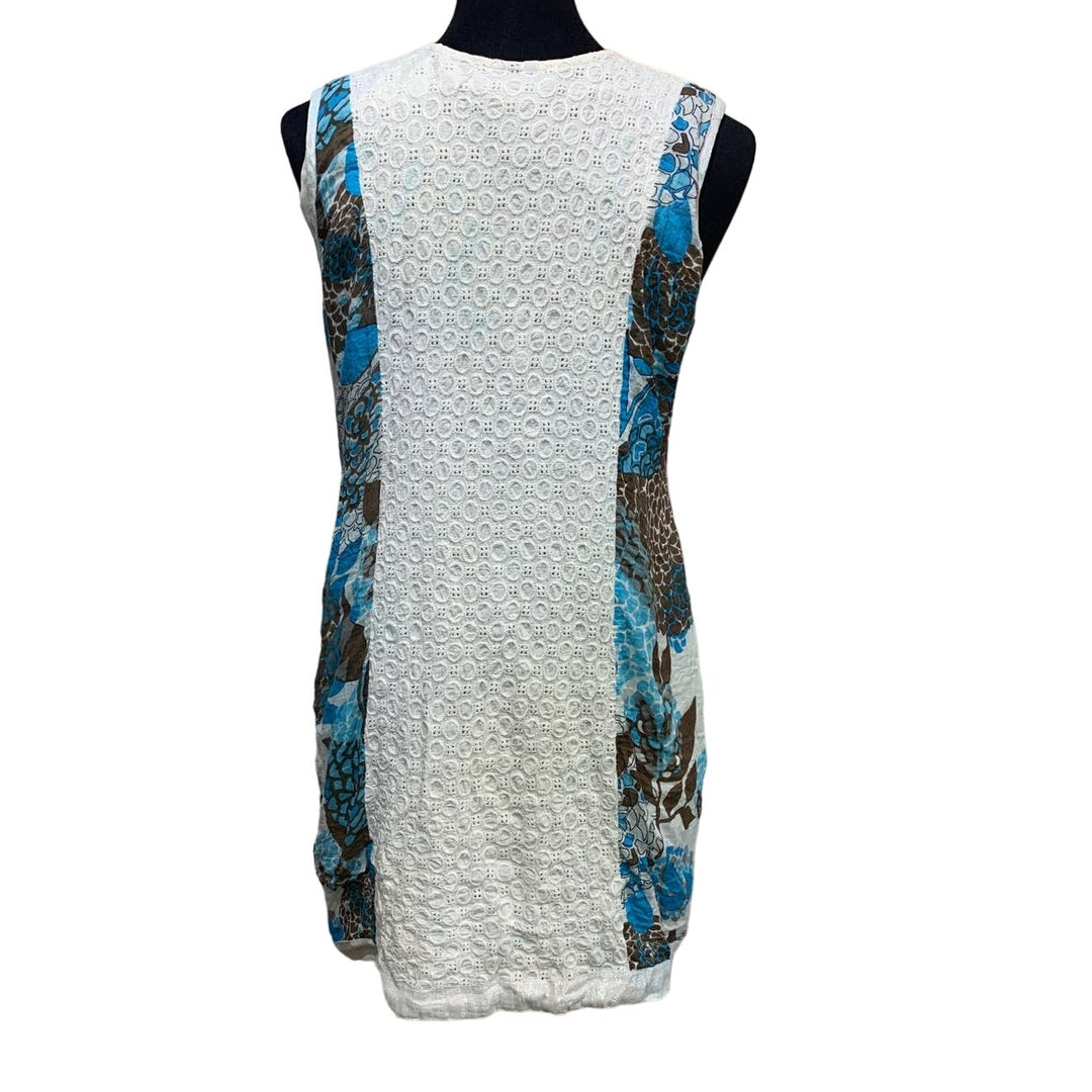 Silk Threads Medium Sleeveless Cotton Fully Lined Beaded Floral Sheath Dress
