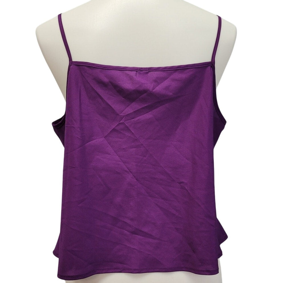 Womens Petite Large PL Strappy Royal Purple Cami Camisole Career Blouse Top