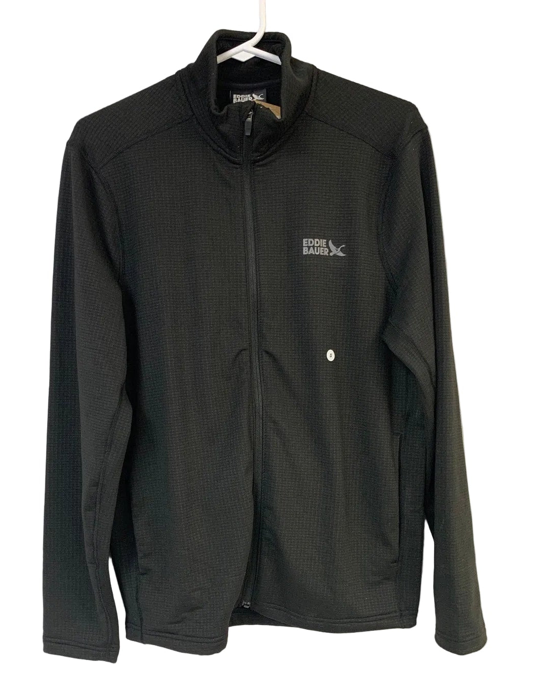 New Eddie Bauer Mens Small Black Full Zip Activator Grid Fleece 2.0 Jacket