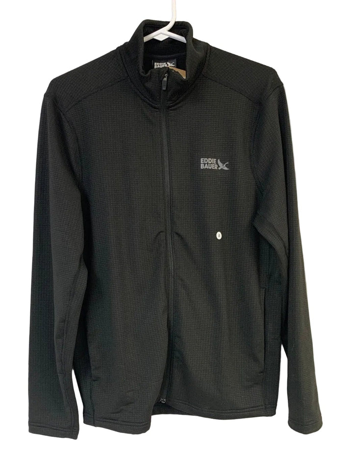 New Eddie Bauer Mens Small Black Full Zip Activator Grid Fleece 2.0 Jacket