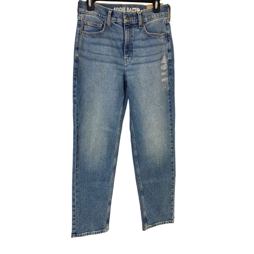 New Eddie Bauer Womens Size 4 Blue Authentic Perfect Straight High Rise Jeans