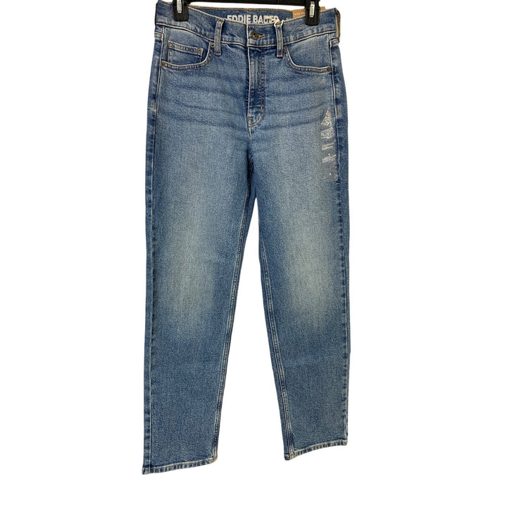 New Eddie Bauer Womens Size 4 Blue Authentic Perfect Straight High Rise Jeans