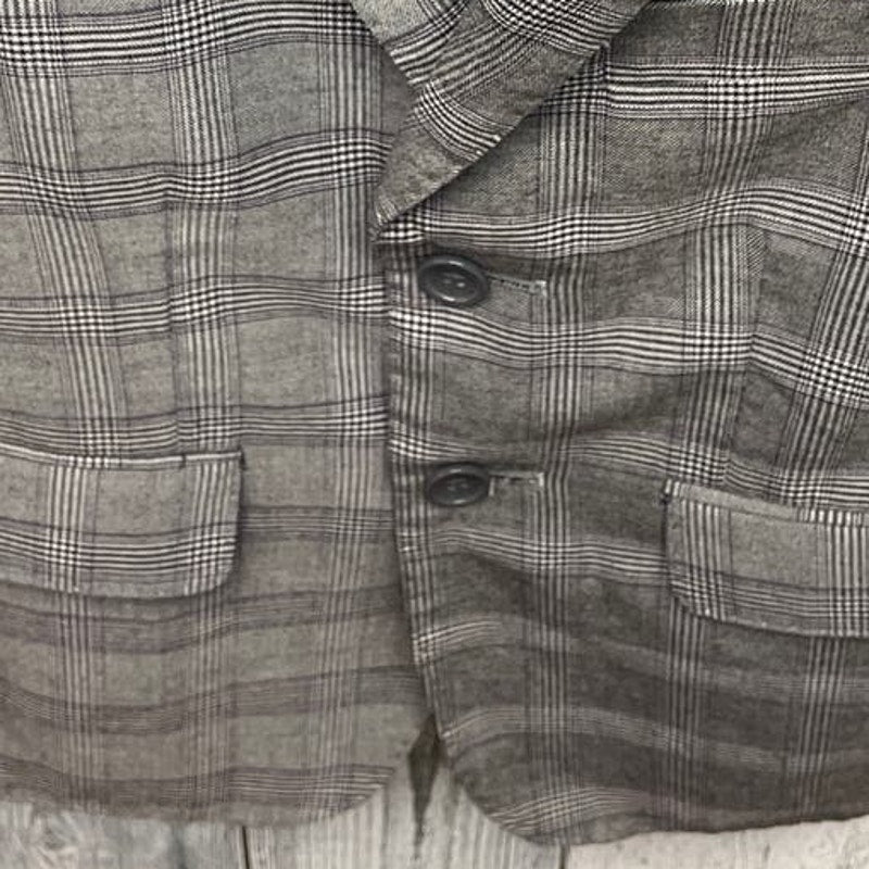 James Morgan Boys Size 5 Plaid Two-Button Plaid Wedding Formal Blazer Jacket