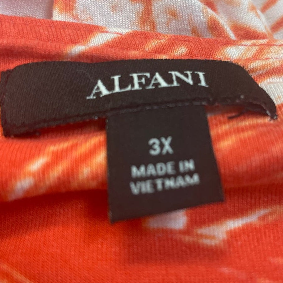 Lot of 2 Alfani Womens Plus Size 3X Rayon Spandex Blend Short Sleeve Tee Shirts