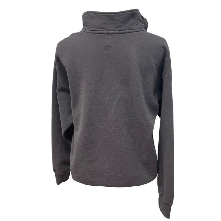 Hand Printed Upcycled Mens Large Elephant 1/4 Zip PolyCotton Pullover Sweatshirt