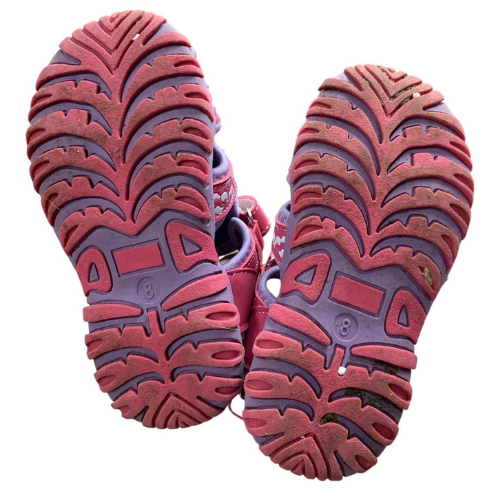 Apakowa Little Girls Size 8 Pink Purple Sandals Floral Closed Toe Summer Shoes