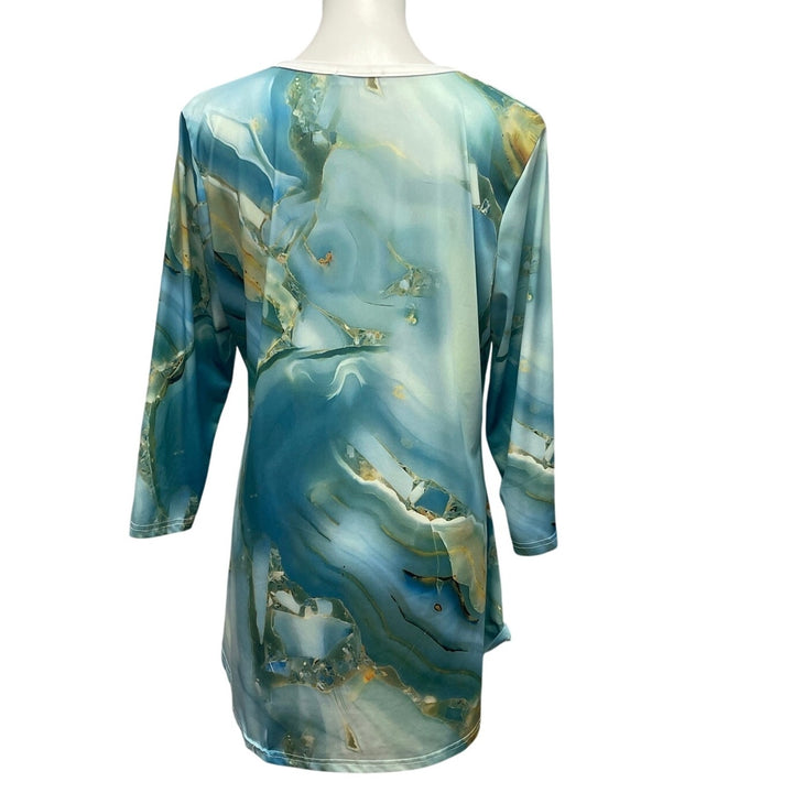 Lily by Firmiana Womens XL Long Sleeve Polyester Blend VNeck Long Tunic Top