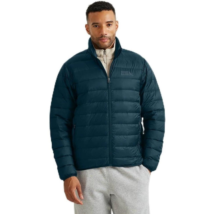 New Eddie Bauer Mens Small Navy Blue CirrusLite 650FP Down Zip Up Puffer Jacket