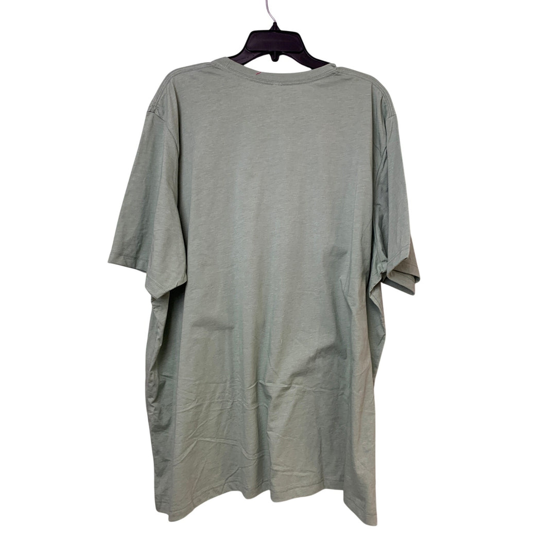 New Hand Printed Womens 4XL Green Faith Can Move Mountains Bible Crew Tee