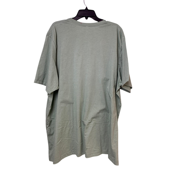 New Hand Printed Womens 4XL Green Faith Can Move Mountains Bible Crew Tee