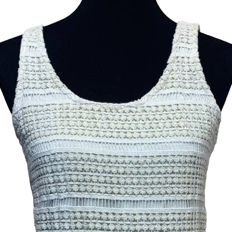 Maurices Medium Metallic Crochet Lined Sleeveless Tank Top Cotton Blend Shell