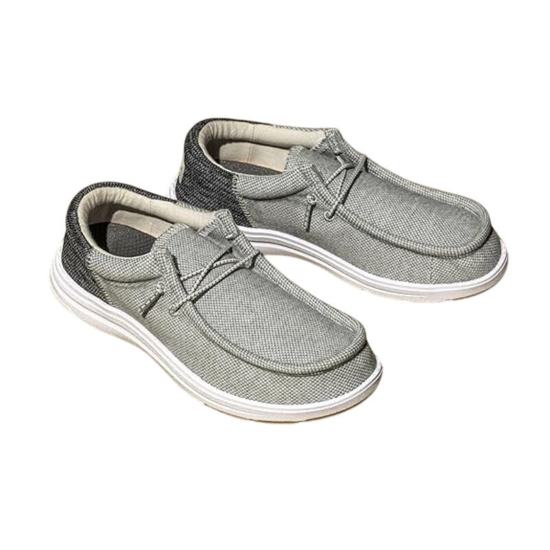 Bruno Marc Mens Size 13 Gray Fabric Arch Support Casual Slip On Loafer Shoes