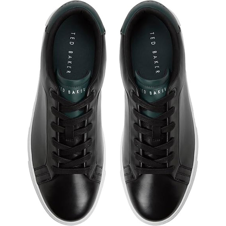 New In Box Ted Baker Mens Size 12 Black Leather Robberto Lace Up Sneaker Shoes