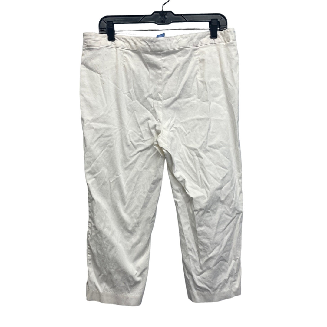 Simply Vera Time &amp; Tru Womens Large Cropped White Cotton Blend Capri Pants