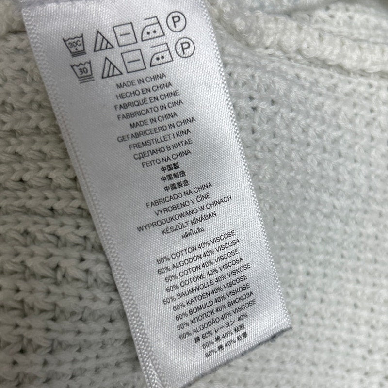Michael Michael Kors Mens Small White Black Patch Long Sleeve Cowl Neck Sweater