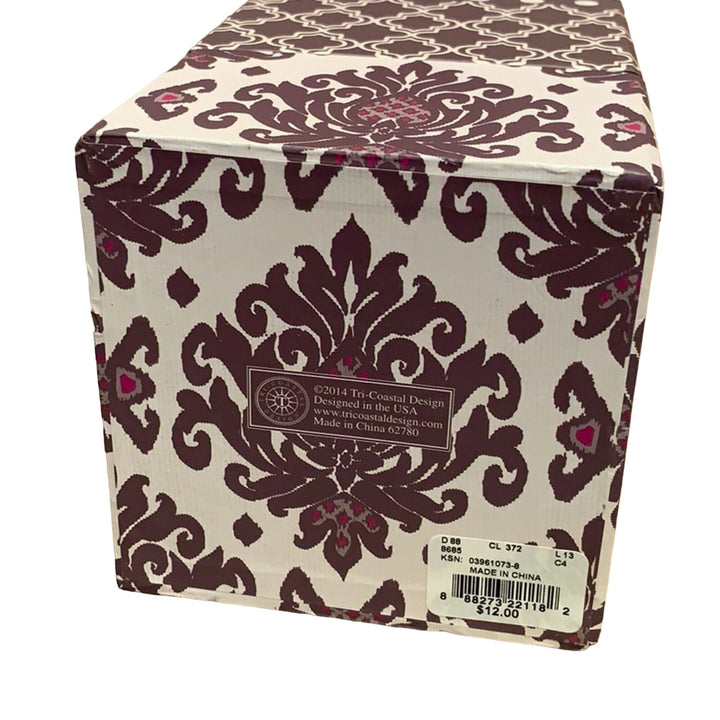 Shabby Chic Gray Polka Dot Floral TriCoastal Design 3-tier gift box crystal bead