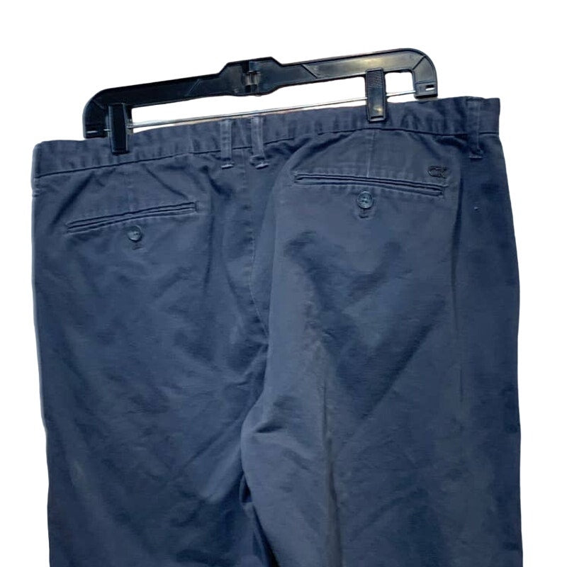 Calvin Klein Mens 38 X 34 100% Cotton Slate Gray Flat Front Casual Chino Pants