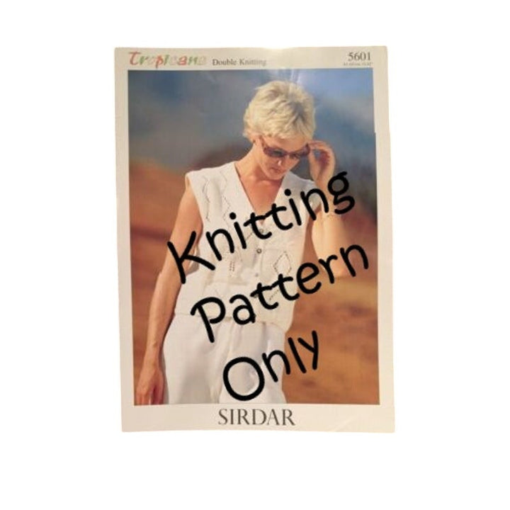 New Sirdar 5601 Tropicana Double Knitting Waistcoat Vest Sweater Pattern