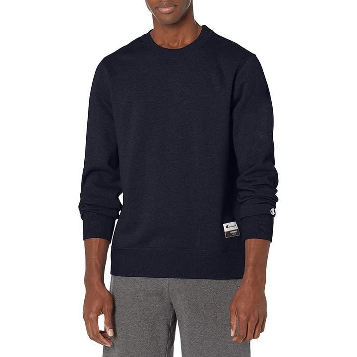 New Champion Unisex Medium Navy Pullover Sweatshirt w Bonus Plaid Flannel Hoodie