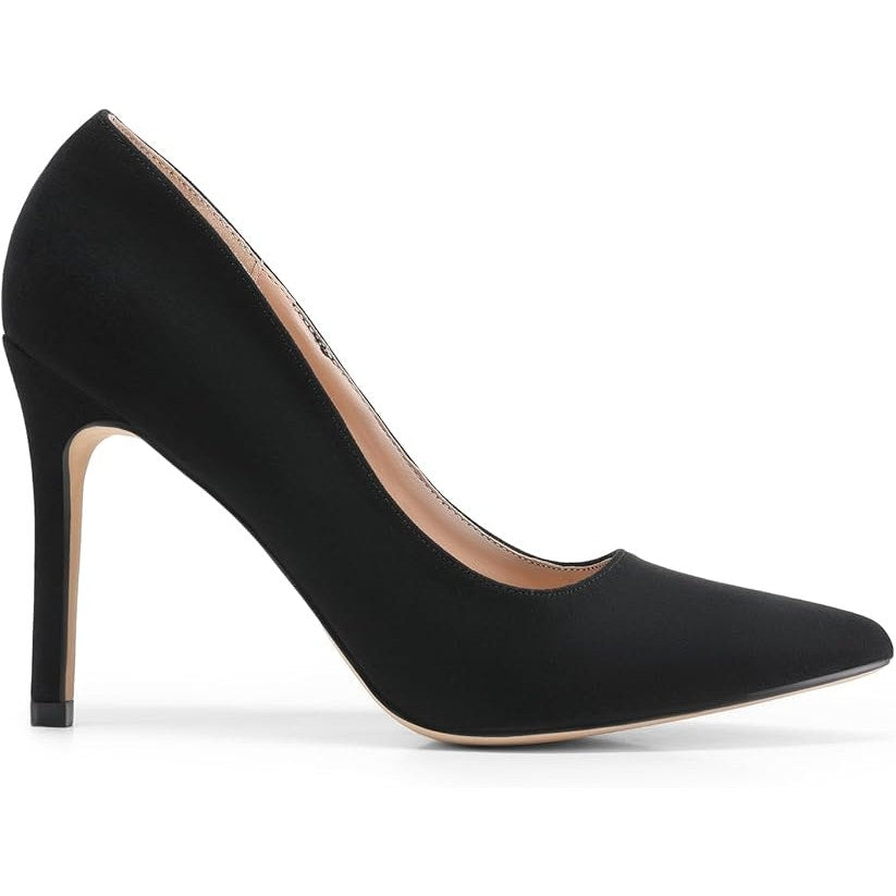Dream Pairs Womens Size 7 Black Faux Suede 4" Heel Slide On Basic Pumps Shoes